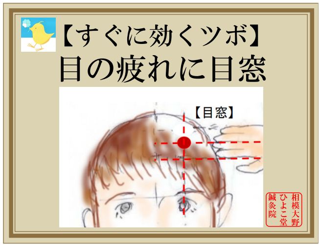 【すぐに効くツボ】目の疲れに目窓