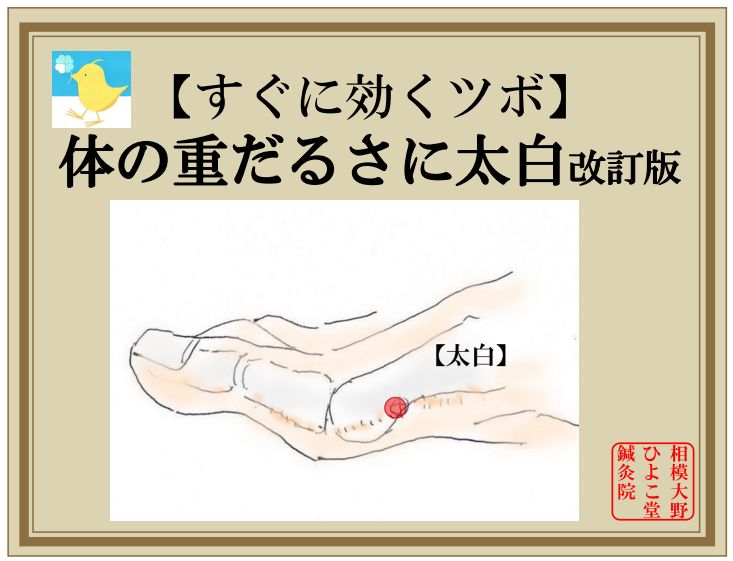 体の重だるさに効くツボ【太白】