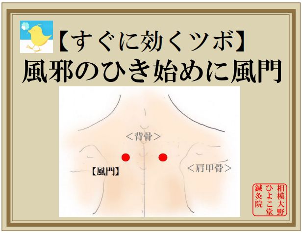 風邪のひきはじめに効くツボ・風門